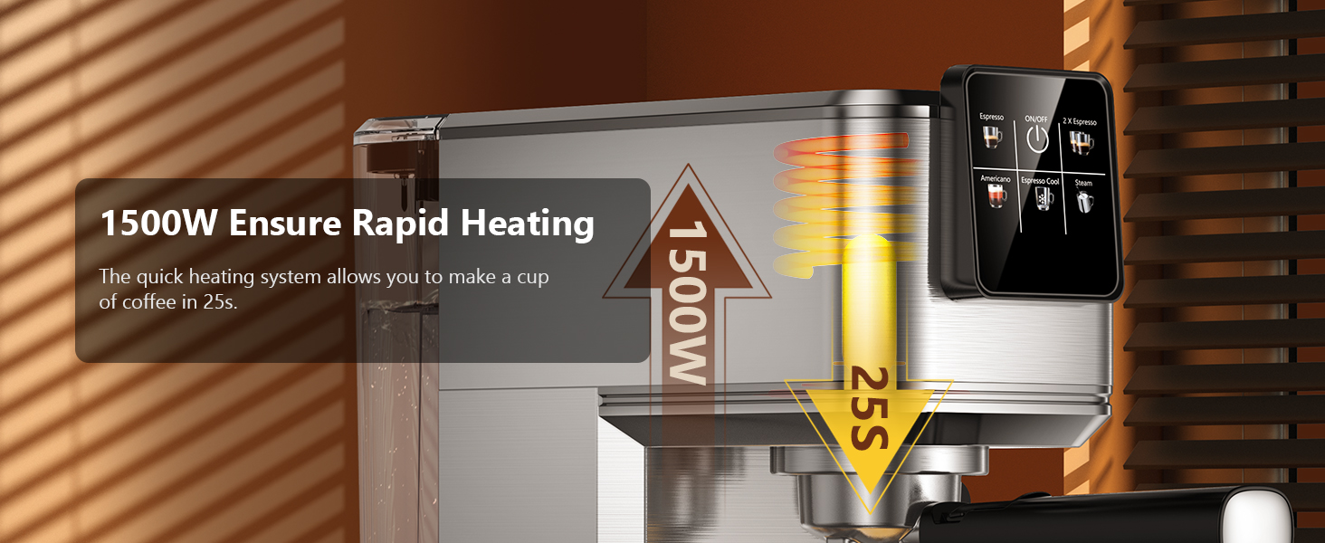 KEENSTAR 20-Bar Espresso Machine with Milk Frother