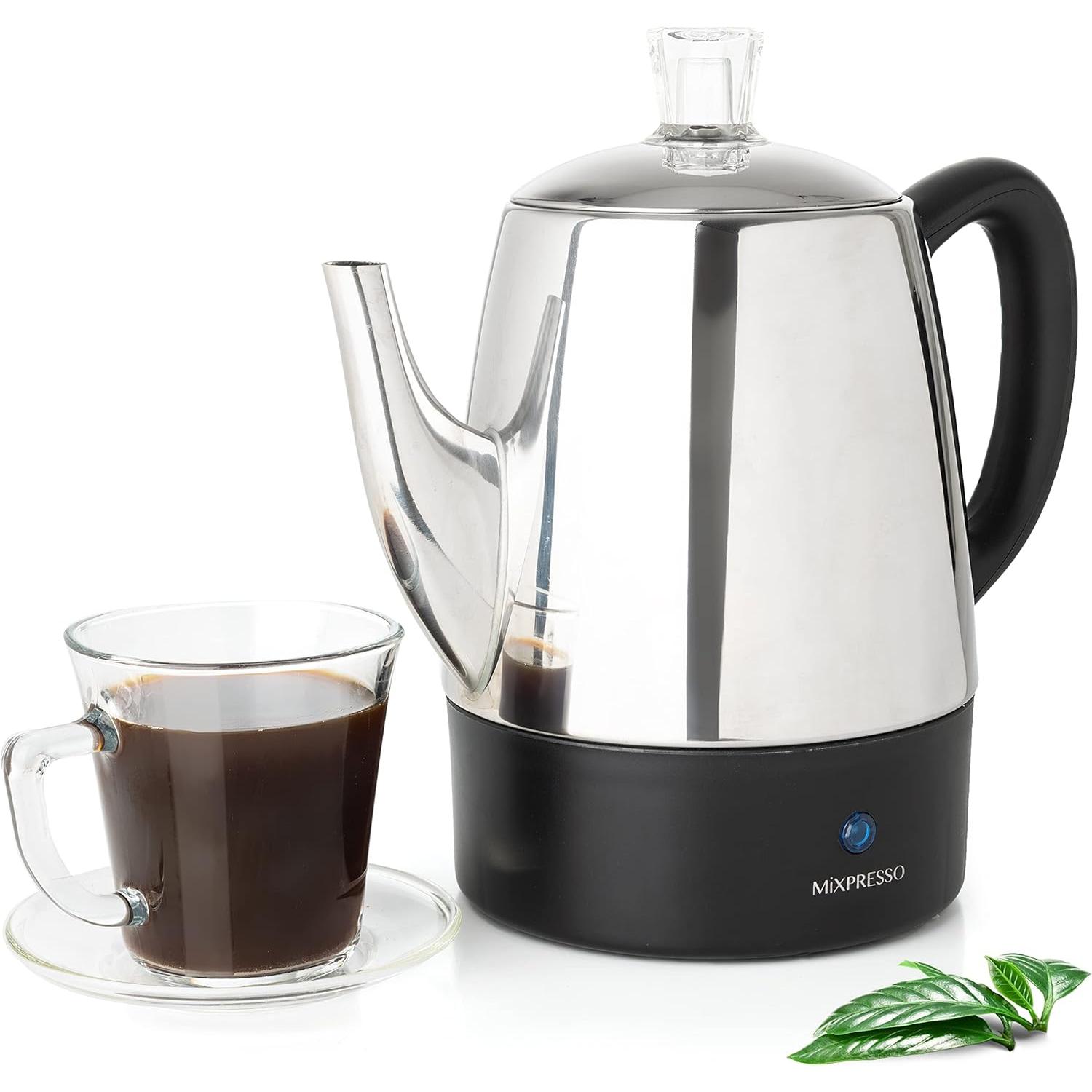 Mixpresso Small Electric Percolator Coffee Pot