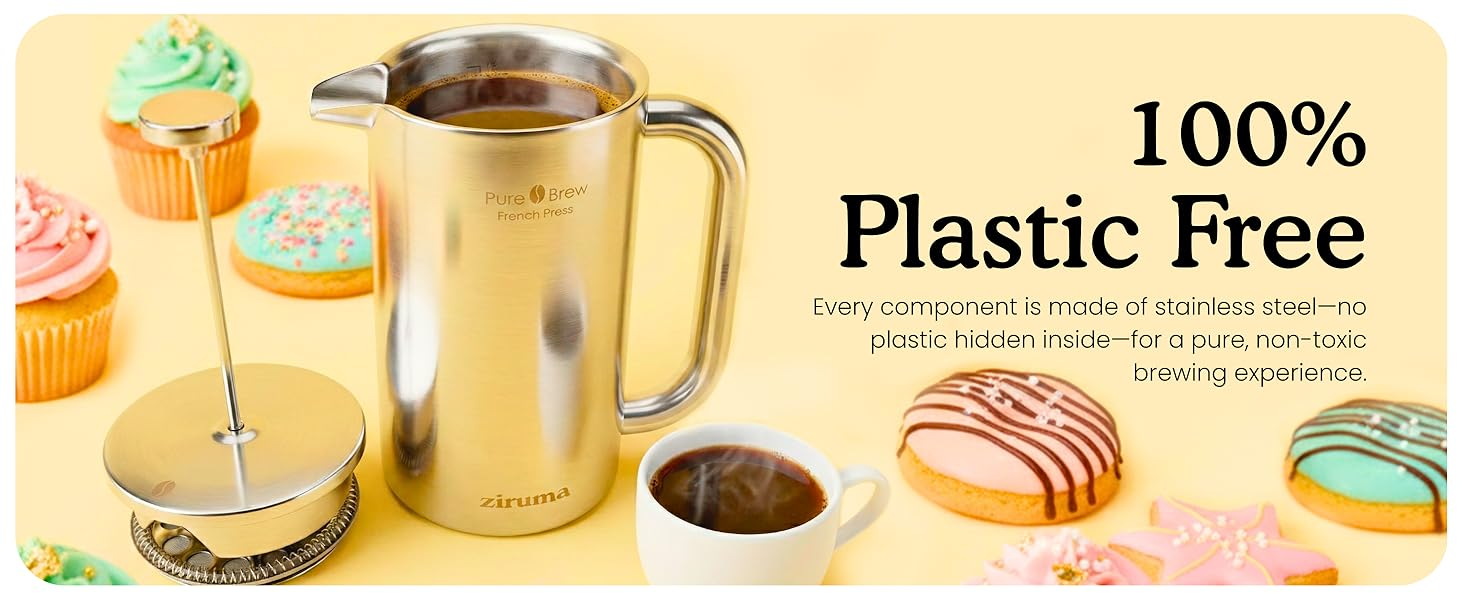 Ziruma Non-Toxic French Press Coffee Maker