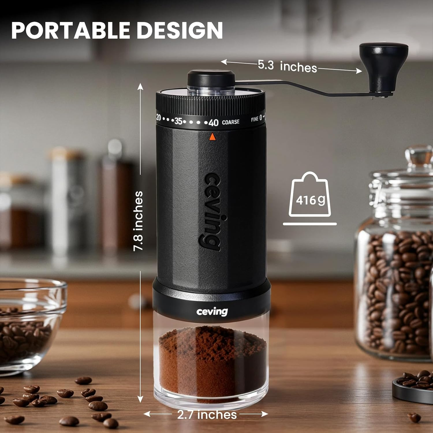 World’s First 60g Large Capacity Manual Coffee Grinder