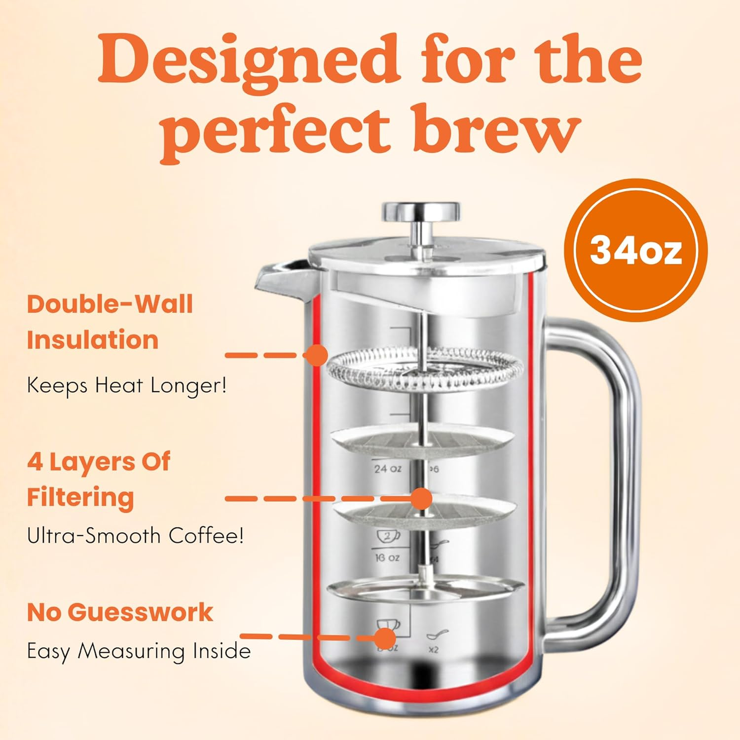 Ziruma Non-Toxic French Press Coffee Maker
